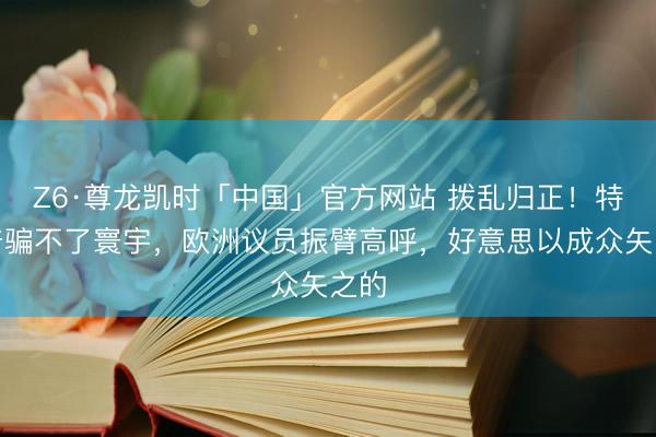 Z6·尊龙凯时「中国」官方网站 拨乱归正！特朗普骗不了寰宇，欧洲议员振臂高呼，好意思以成众矢之的