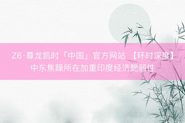 Z6·尊龙凯时「中国」官方网站 【环时深度】中东焦躁所在加重印度经济脆弱性