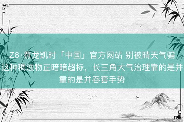 Z6·尊龙凯时「中国」官方网站 别被晴天气骗了，夏日这种稠浊物正暗暗超标，长三角大气治理靠的是并吞套手势