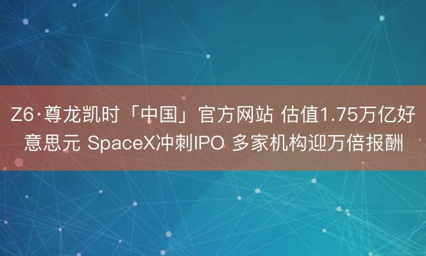 Z6·尊龙凯时「中国」官方网站 估值1.75万亿好意思元 SpaceX冲刺IPO 多家机构迎万倍报酬