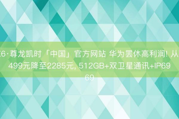 Z6·尊龙凯时「中国」官方网站 华为罢休高利润! 从4499元降至2285元， 512GB+双卫星通讯+IP69