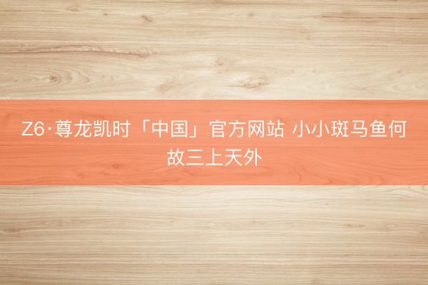Z6·尊龙凯时「中国」官方网站 小小斑马鱼何故三上天外