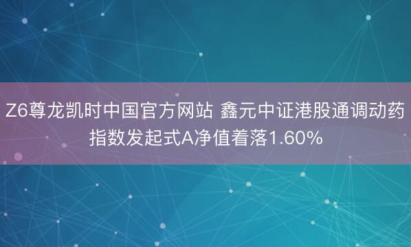 Z6尊龙凯时中国官方网站 鑫元中证港股通调动药指数发起式A净值着落1.60%