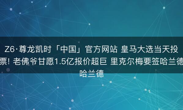 Z6·尊龙凯时「中国」官方网站 皇马大选当天投票! 老佛爷甘愿1.5亿报价超巨 里克尔梅要签哈兰德