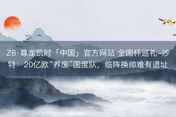 Z6·尊龙凯时「中国」官方网站 全国杯巡礼-沙特：20亿欧“养废”国度队，临阵换帅难有遗址