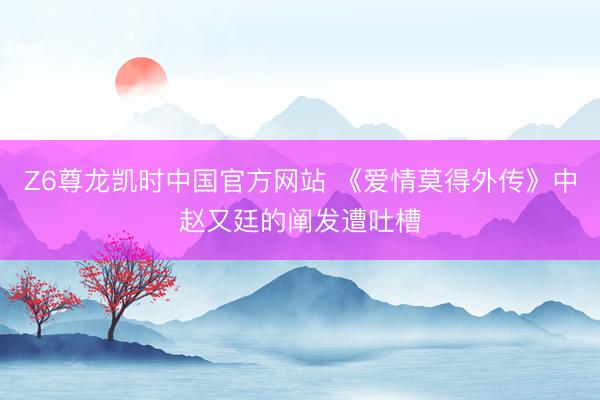 Z6尊龙凯时中国官方网站 《爱情莫得外传》中赵又廷的阐发遭吐槽