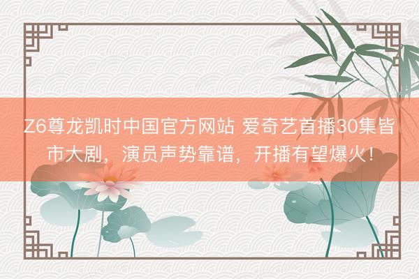 Z6尊龙凯时中国官方网站 爱奇艺首播30集皆市大剧，演员声势靠谱，开播有望爆火！