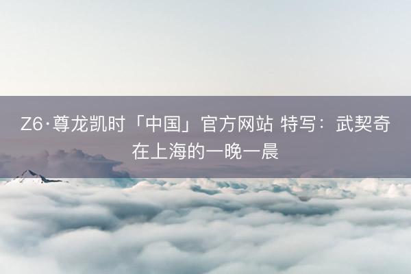 Z6·尊龙凯时「中国」官方网站 特写：武契奇在上海的一晚一晨
