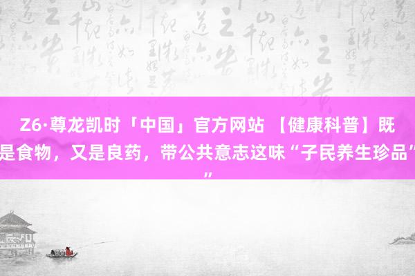 Z6·尊龙凯时「中国」官方网站 【健康科普】既是食物，又是良药，带公共意志这味“子民养生珍品”