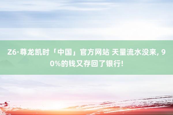 Z6·尊龙凯时「中国」官方网站 天量流水没来， 90%的钱又存回了银行!